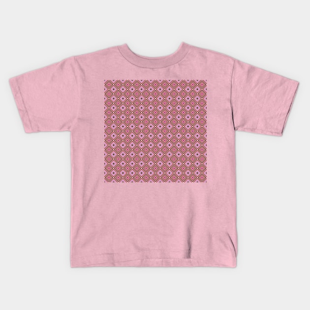 Diamonds in Pink, Red and Mauve Matching Warm Color Palettes Kids T-Shirt by tiokvadrat